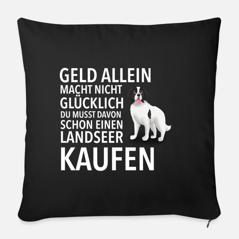 Landseer Glücklich - Landseer - Sofakissenbezug 45 x 45 cm - Schwarz