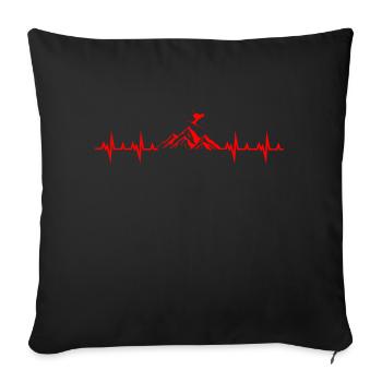 Ski Snowboard Snowboarder - Housse de coussin décorative 45 x 45 cm - noir - Devant
