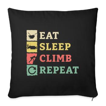 Boulder Climbing Mountaineering Rock Climbing Gift - Sofa pillowcase 17,3'' x 17,3'' (45 x 45 cm) - black - Front