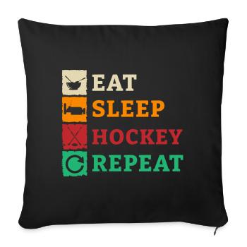Hockey sur glace Hockey Joueur de hockey sur glace Équipe de hockey sur glace - Housse de coussin décorative 45 x 45 cm - noir - Devant