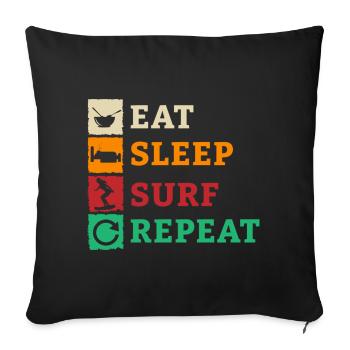 Surfing Surfboard Surfer Surfboard Surfing - Sofa pillowcase 17,3'' x 17,3'' (45 x 45 cm) - black - Front