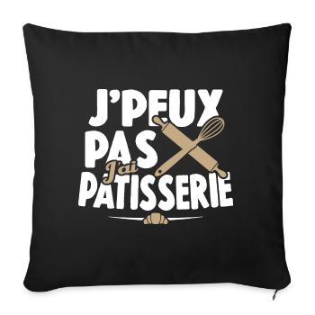 Je Peux Pas J'ai Pâtisserie - Housse de coussin décorative 45 x 45 cm - noir - Devant