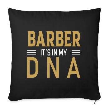 Barber DNA design in retro style - Sofa pillowcase 17,3'' x 17,3'' (45 x 45 cm) - black - Front