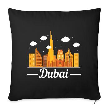 Dubai United Arab Emirates The Palm - Sofa pillowcase 17,3'' x 17,3'' (45 x 45 cm) - black - Front