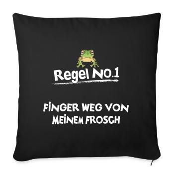 Frösche Frosch - Sofakissenbezug 45 x 45 cm - Schwarz - Vorne