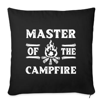 Feu de camp Grill Stories Camping Camping - Housse de coussin décorative 45 x 45 cm - noir - Devant