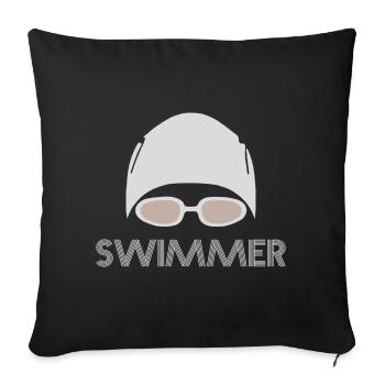 Swimmer - Sofa pillowcase 17,3'' x 17,3'' (45 x 45 cm) - black - Front