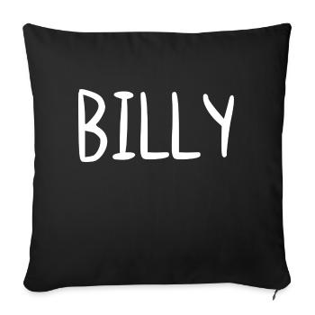 Billy Nom personnalisé Police Texte Anniversaire - Housse de coussin décorative 45 x 45 cm - noir - Devant