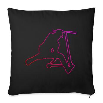 Scooter Stunt Scooter Ladies Scooter Stunt - Sofa pillowcase 17,3'' x 17,3'' (45 x 45 cm) - black - Front