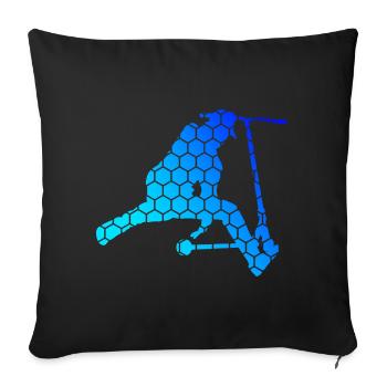 Pedal Scooter Stunt Roller Scooter Stunt Scooter - Sofa pillowcase 17,3'' x 17,3'' (45 x 45 cm) - black - Front
