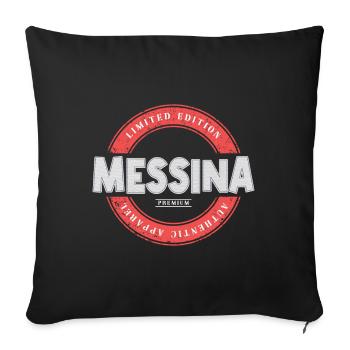 Messina Italy City Skyline Home Love - Sofa pillowcase 17,3'' x 17,3'' (45 x 45 cm) - black - Front