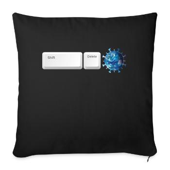Shift Delete Covid Forever - Sofa pillowcase 17,3'' x 17,3'' (45 x 45 cm) - black - Front