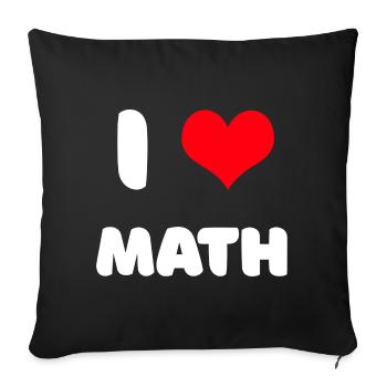 J'adore les maths - Housse de coussin décorative 45 x 45 cm - noir - Devant