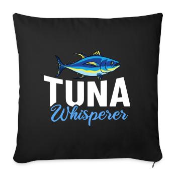 Thon rouge Pêcheur de thon rouge Grec - Housse de coussin décorative 45 x 45 cm - noir - Devant
