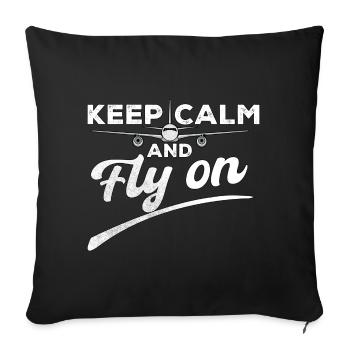 Airplane Pilot Flying Relax Rest I Gift - Sofa pillowcase 17,3'' x 17,3'' (45 x 45 cm) - black - Front
