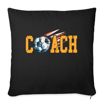 Vintage Soccer Coach Designs T-Shirt Present Gift - Sofa pillowcase 17,3'' x 17,3'' (45 x 45 cm) - black - Front