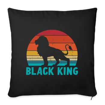Black King - Sofa pillowcase 17,3'' x 17,3'' (45 x 45 cm) - black - Front