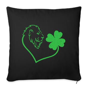 Lion Cloverleaf Lucky Charm Love - Sofa pillowcase 17,3'' x 17,3'' (45 x 45 cm) - black - Front