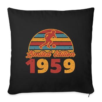 Anniversaire du footballeur 1959 - Housse de coussin décorative 45 x 45 cm - noir - Devant