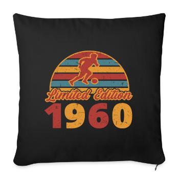 Football footballer Footballer's birthday 1960 - Sofa pillowcase 17,3'' x 17,3'' (45 x 45 cm) - black - Front
