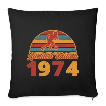 Football Football Player Sports Birthday 1974 - Sofa pillowcase 17,3'' x 17,3'' (45 x 45 cm) - black - Front