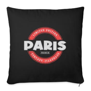 Paris France Ville Skyline Accueil Amour - Housse de coussin décorative 45 x 45 cm - noir - Devant