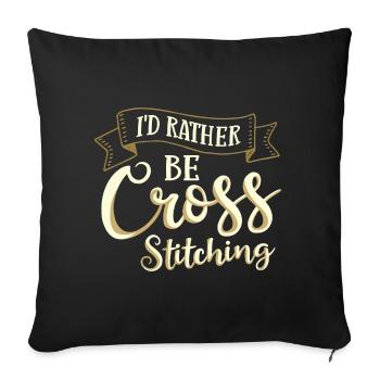 Cross Stitch Pattern Cross Stitch Needles Embroidery Weaving - Sofa pillowcase 17,3'' x 17,3'' (45 x 45 cm) - black - Front