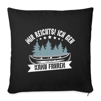 Kanu Kanufahrer Kanufahren - Sofakissenbezug 45 x 45 cm - Schwarz - Vorne