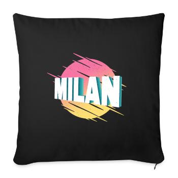 Milan Milan Italy City Font Vintage Retro - Sofa pillowcase 17,3'' x 17,3'' (45 x 45 cm) - black - Front