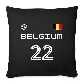 Belgique 2022 Belgium Jersey Football Fan - Sofa pillowcase 17,3'' x 17,3'' (45 x 45 cm) - black - Front