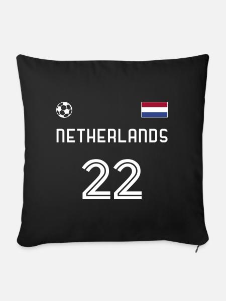 Nederland 2022 Niederlande Trikot Fussball Fan - Sofakissenbezug 45 x 45 cm - Schwarz