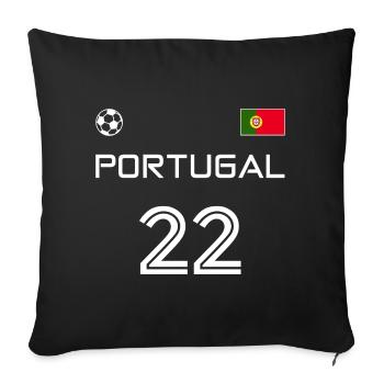 Portugal 2022 Portuguese Football Fan Jersey - Sofa pillowcase 17,3'' x 17,3'' (45 x 45 cm) - black - Front