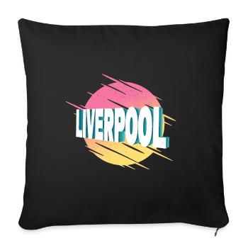 Liverpool Angleterre Royaume-Uni Royaume-Uni City Font - Housse de coussin décorative 45 x 45 cm - noir - Devant