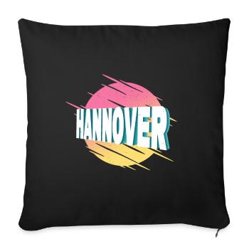 Hanovre Allemagne City Font Vintage Rétro - Housse de coussin décorative 45 x 45 cm - noir - Devant