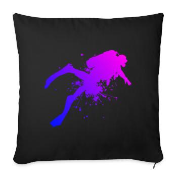 Diving Free Dive Scuba Diving Men - Sofa pillowcase 17,3'' x 17,3'' (45 x 45 cm) - black - Front