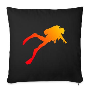 Free Dive Diving Diving Men Divers - Sofa pillowcase 17,3'' x 17,3'' (45 x 45 cm) - black - Front