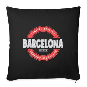 Barcelone Espagne Ville Skyline Home Vacances - Housse de coussin décorative 45 x 45 cm - noir - Devant