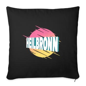 Heilbronn Germany City Font Vintage Retro - Sofa pillowcase 17,3'' x 17,3'' (45 x 45 cm) - black - Front