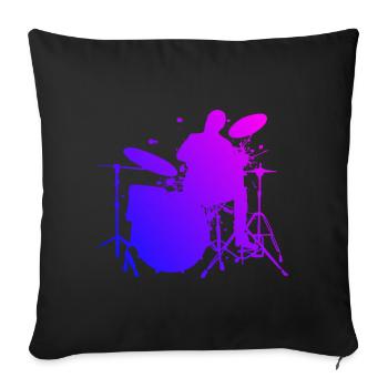 Batteur Homme Batteur Femme Batterie Kit - Housse de coussin décorative 45 x 45 cm - noir - Devant