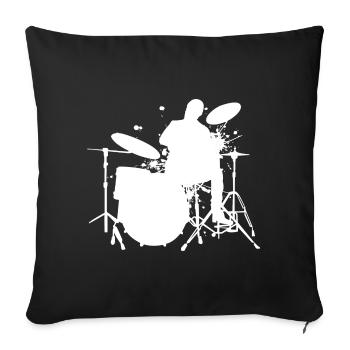 Batteur Féminin Hommes Batteur Batterie - Housse de coussin décorative 45 x 45 cm - noir - Devant
