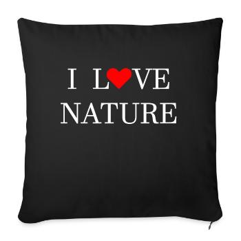 I love nature white - Housse de coussin décorative 45 x 45 cm - noir - Devant