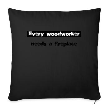 americas bday logging charpentier travaux tshirts - Housse de coussin décorative 45 x 45 cm - noir - Devant