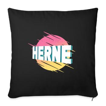 Herne Germany City Font Vintage Retro - Sofa pillowcase 17,3'' x 17,3'' (45 x 45 cm) - black - Front