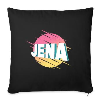 Jena Germany City Font Vintage Retro - Sofa pillowcase 17,3'' x 17,3'' (45 x 45 cm) - black - Front