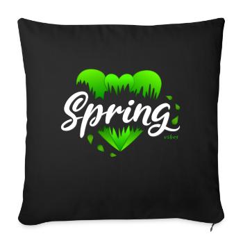 Spring Springtime Hearts - Sofa pillowcase 17,3'' x 17,3'' (45 x 45 cm) - black - Front
