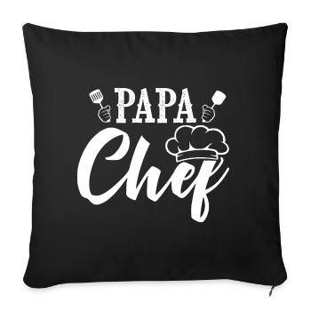 papa chef cadeau cool papa cuito cuisinier - Housse de coussin décorative 45 x 45 cm - noir - Devant