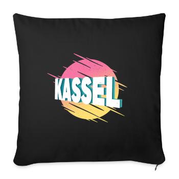 Kassel Germany City Font Vintage Retro - Sofa pillowcase 17,3'' x 17,3'' (45 x 45 cm) - black - Front