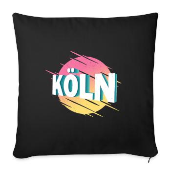 Cologne Allemagne City Font Vintage Rétro - Housse de coussin décorative 45 x 45 cm - noir - Devant