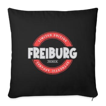 Freiburg Germany City Skyline Home Love - Sofa pillowcase 17,3'' x 17,3'' (45 x 45 cm) - black - Front