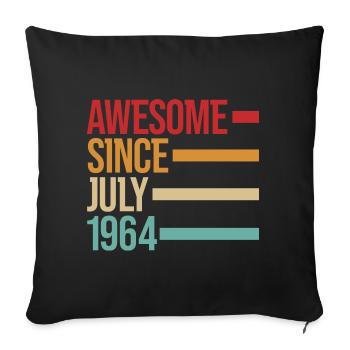 Geburstag Génial depuis juillet 1964 - Housse de coussin décorative 45 x 45 cm - noir - Devant